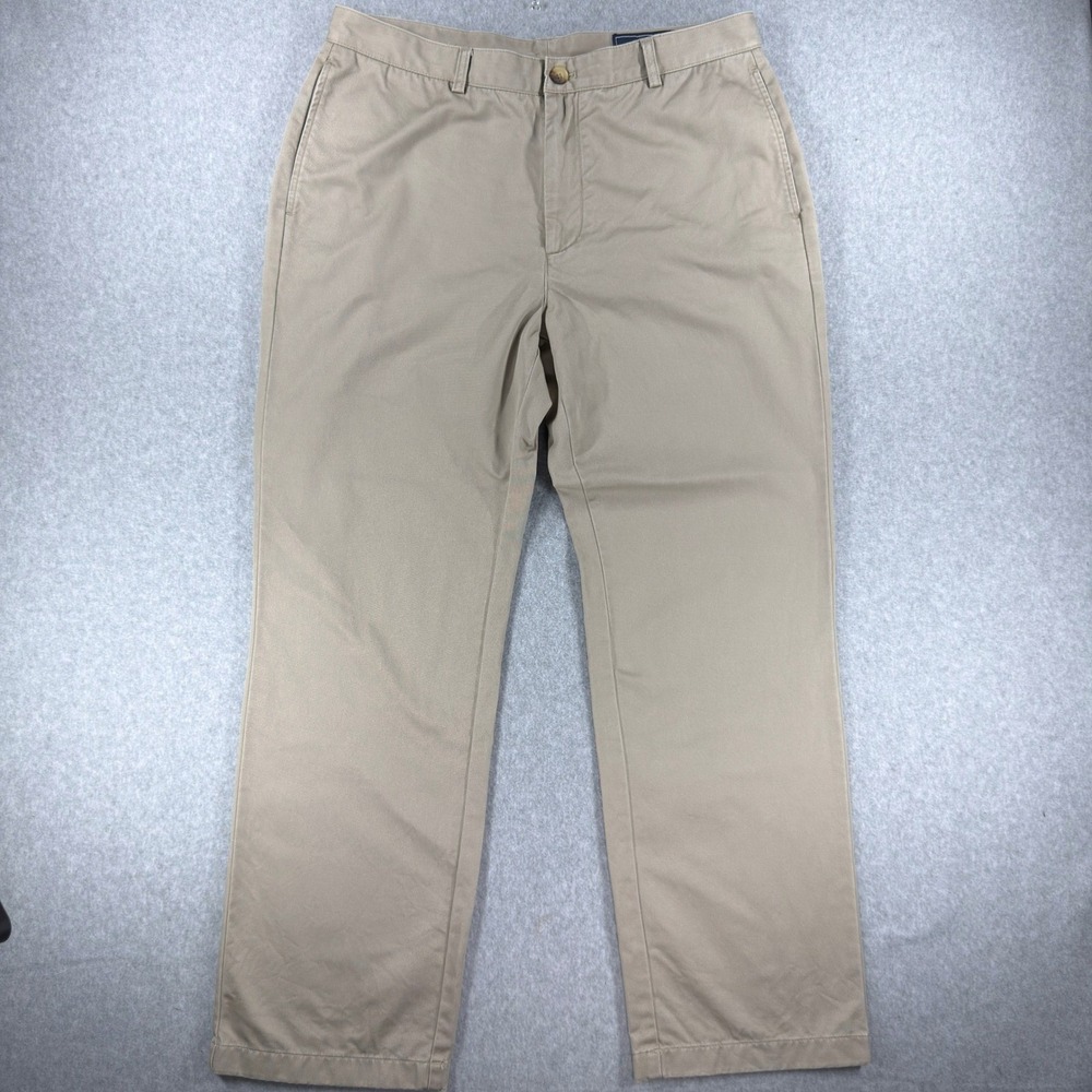 Vineyard Vines Club Pant Mens 34x30 Khaki Tan Cotton Twill Chino Straight Leg